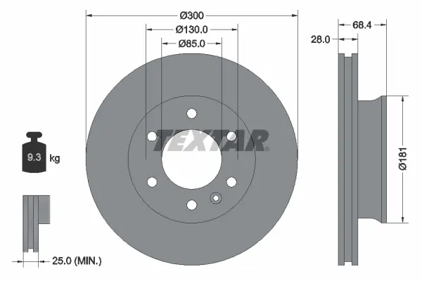 Disc frana TEXTAR 93143203