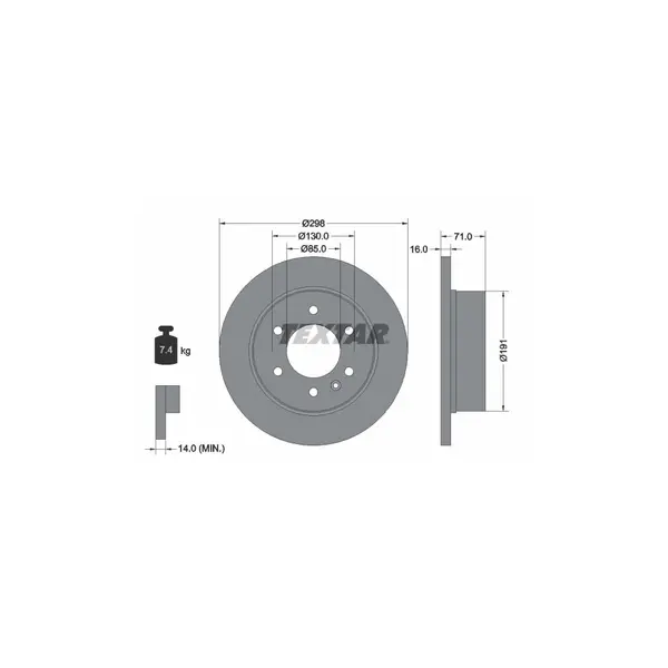 Disc frana TEXTAR 93143303