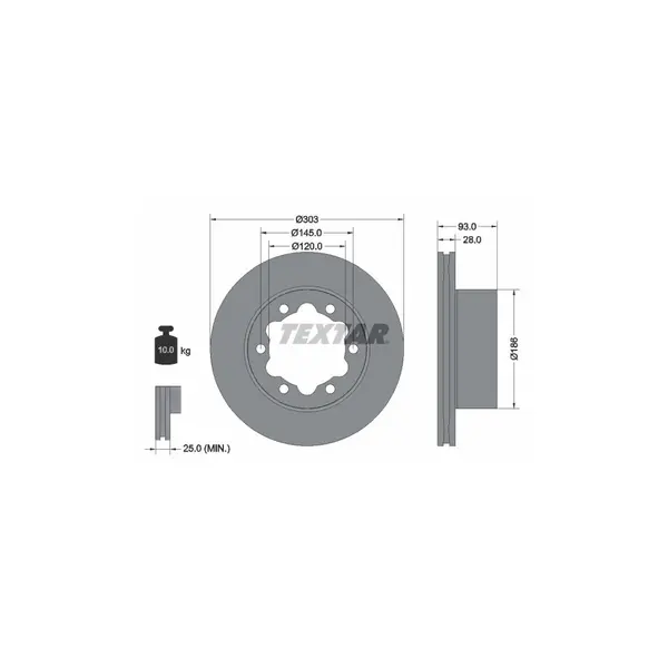 Disc frana TEXTAR 93143403