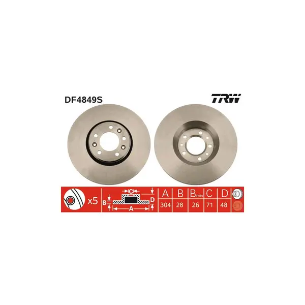 Disc frana TRW DF4849S