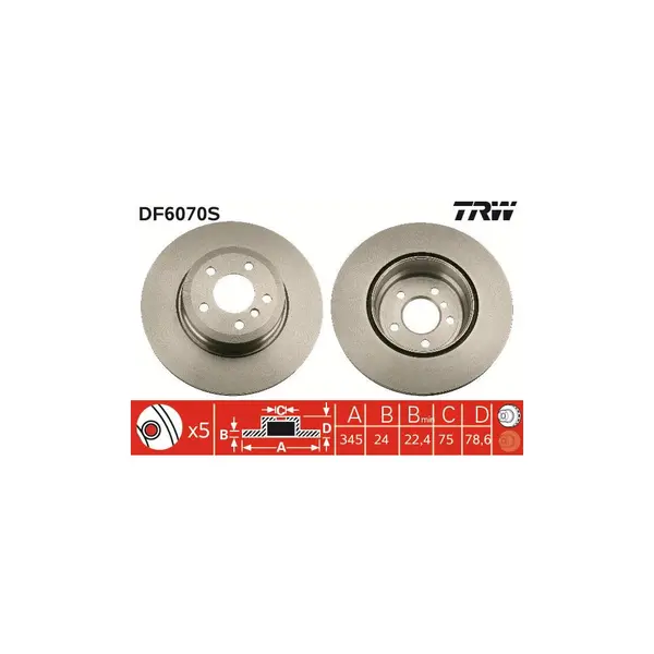 Disc frana TRW DF6070S