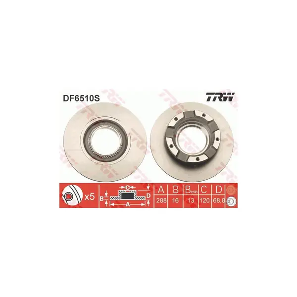 Disc frana TRW DF6510S