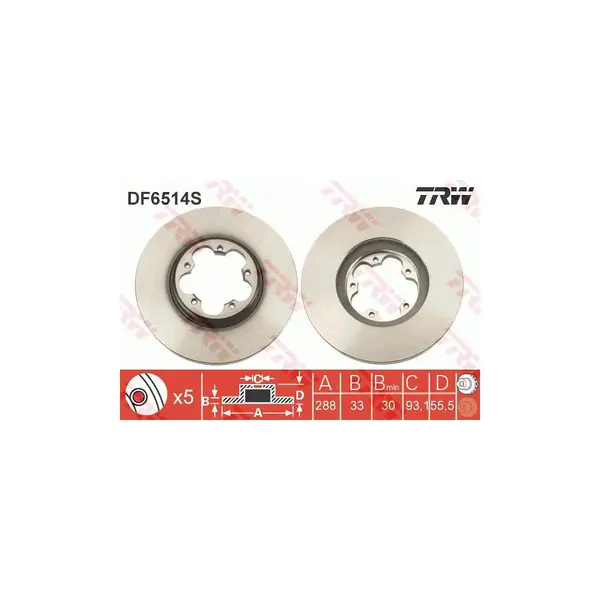 Disc frana TRW DF6514S