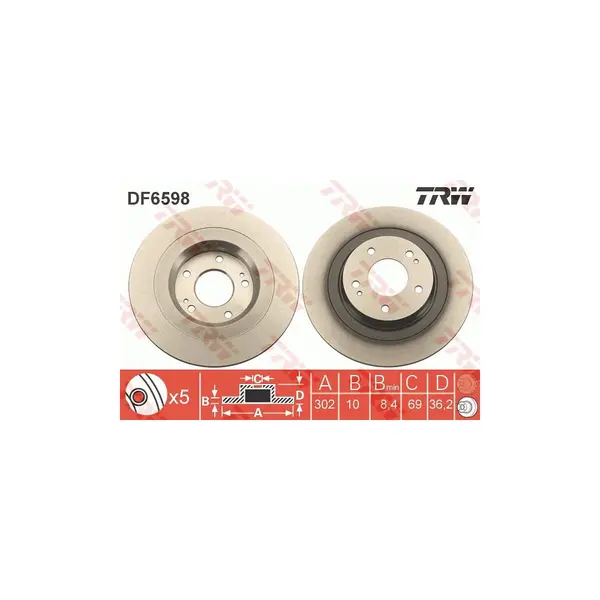 Disc frana TRW DF6598