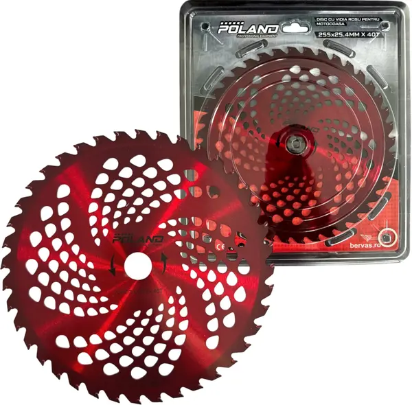 Disc Motocoasa cu Widia 255mm Rosu