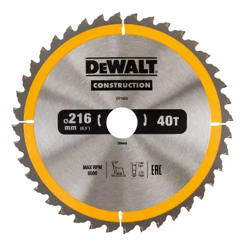 Disc pentru constructii 216x30mm 40 dinti DT1953-QZ