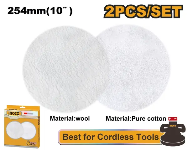 Disc Polish 254mm Set 2buc Lana si Bumbac INGCO APP25402