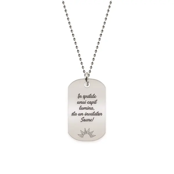 Discipulus - Colier personalizat dog tag invatator din argint 925