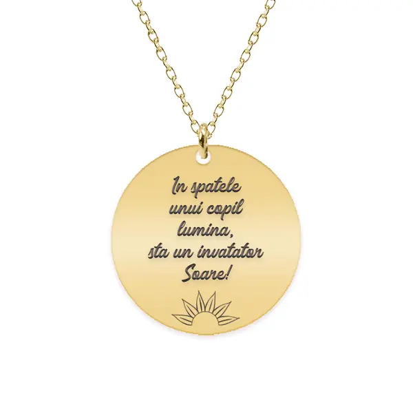 Discipulus - Colier personalizat invatatoare din argint 925 placat cu aur galben 24K