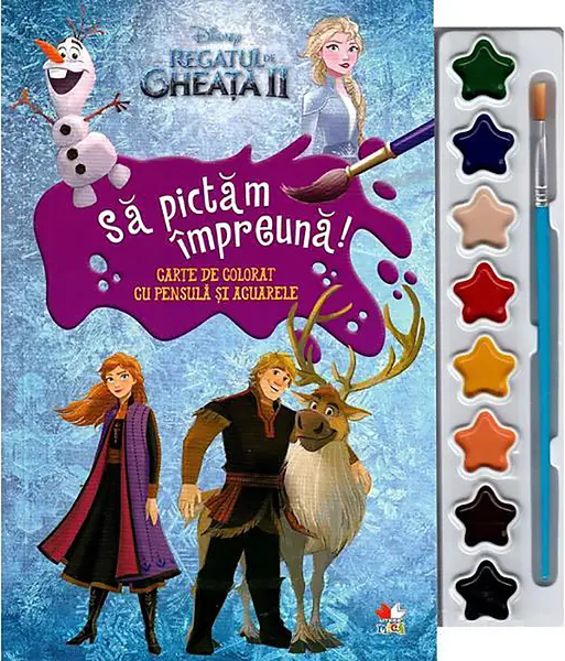 Disney. Regatul de gheata II. Sa pictam impreuna! Carte de colorat cu pensula si acuarele |