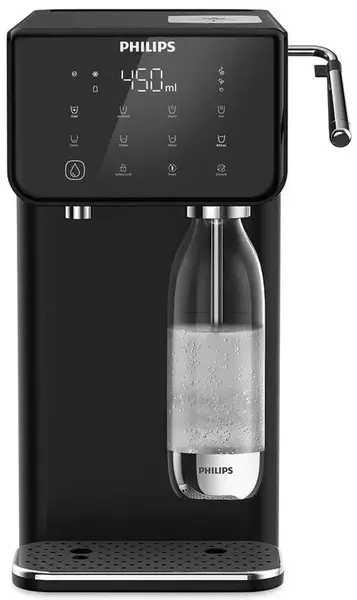 Dispenser de apa si sifon Philips ADD5962BK/10, 3.8 l, Cilindru CO2, 7 setari temperatura, Apa calda si rece (Negru)