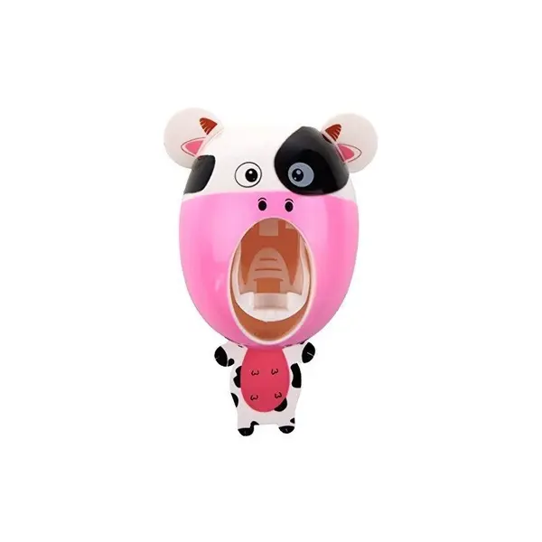 Dispenser, Ecoco, Baby Cow, Pasta de Dinti, Model Vacuta, Prindere Ventuze, Aderenta Puternica, Marime Universala