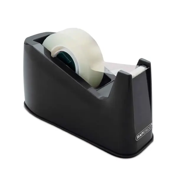 Dispenser pentru banda adeziva Rapesco 300 19 mm x 33 m negru Dispenser cu nisip pentru banda adeziva Rapesco 19 mm x 33 m negru