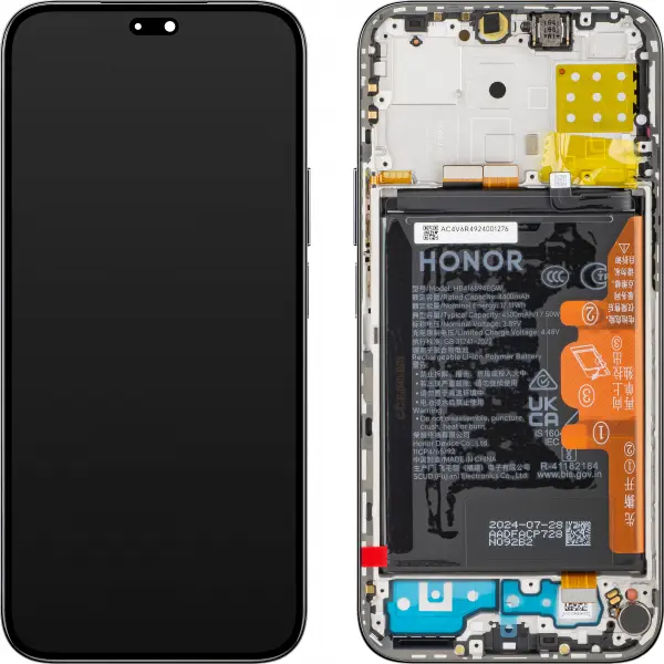 Display cu Touchscreen Honor 200 Lite / X8b, cu Rama si Acumulator, Negru (Midnight Black), Service Pack 0235ALPR