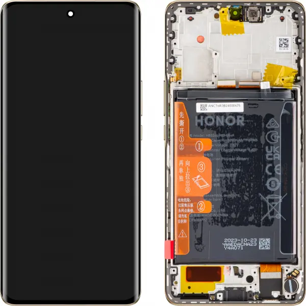 Display cu Touchscreen Honor Magic6 Lite / X50, cu Rama si Acumulator, Portocaliu, Service Pack 0235AHHS