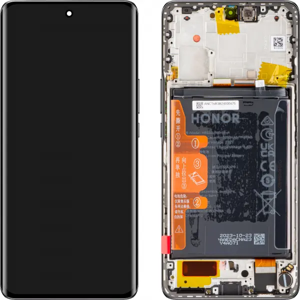 Display cu Touchscreen Honor Magic6 Lite / X50, cu Rama si Acumulator, Negru, Service Pack 0235AHHP