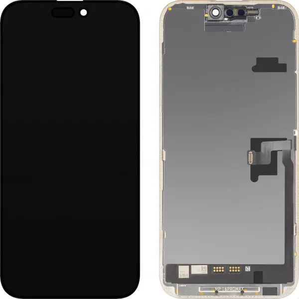 Display cu Touchscreen MP compatibil cu Apple iPhone 16 Pro Max, cu Rama, Versiune Soft OLED FHD Diagnostic, Negru