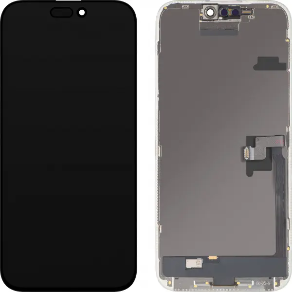 Display cu Touchscreen MP compatibil cu Apple iPhone 16 Pro Max, cu Rama, Versiune OLED FHD IC Movable, Negru, Swap