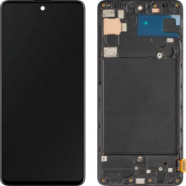 Display cu Touchscreen MP compatibil cu Samsung Galaxy A71 A715, cu Rama, Negru
