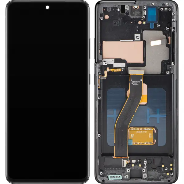 Display cu Touchscreen MP compatibil cu Samsung Galaxy S21 Ultra 5G G998, cu Rama, Versiune OLED, Negru
