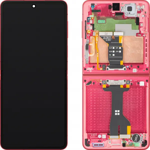 Display cu Touchscreen Samsung Galaxy Z Flip7 F766, cu Rama, Sub Inner, Coral (Coral Red), Service Pack GH82-37581D