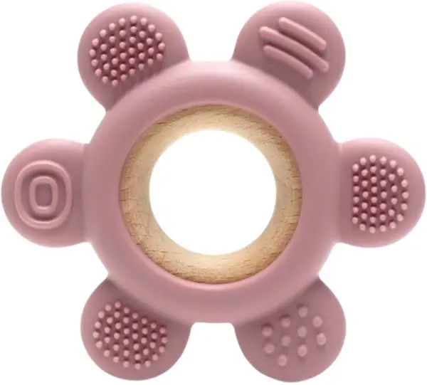 Dispozitiv de dentitie din silicon Lorelli Premium - Floare, Deep Pink