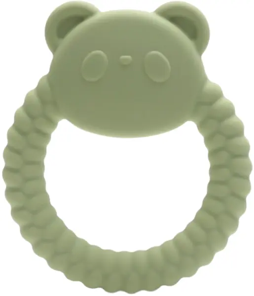 Dispozitiv de dentitie din silicon Lorelli Premium - Panda, Fresh Green