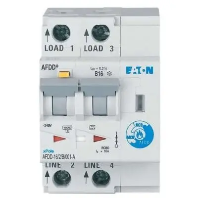 Dispozitiv de detectare a defectelor de arc electric AFDD+ Eaton 187201, 2P, curba B, 16A, 10mA, 10 kA, tip A