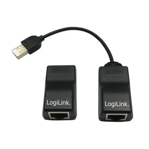 Dispozitiv de extindere semnal la distanta LogiLink UA0021D, USB - RJ45 , 0.35 m (Negru)