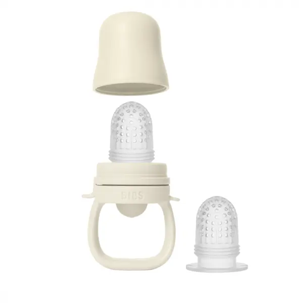 Dispozitiv de hranire Bibs Baby Feeder cu 2 tetine din silicon Ivory