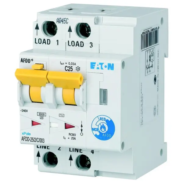 Dispozitiv de protectie impotriva arcului electric AFDD 2P C25A/30 mA tip AC Eaton 187227