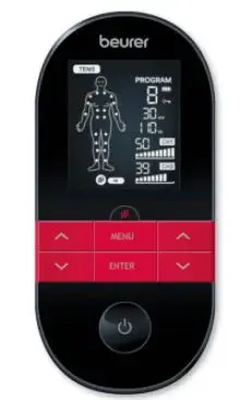 Dispozitiv digital Beurer EM59, Functie de masaj, Functie incalzire