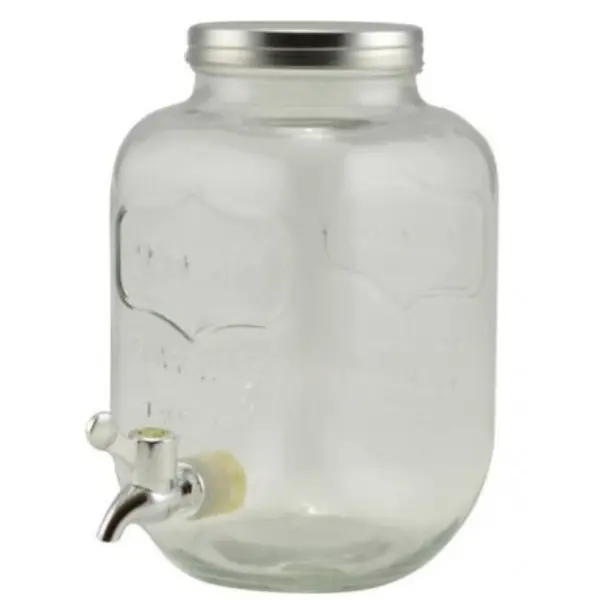 Distribuitor din Sticla pentru Bauturi, cu Robinet, 4 l, Perfect Home