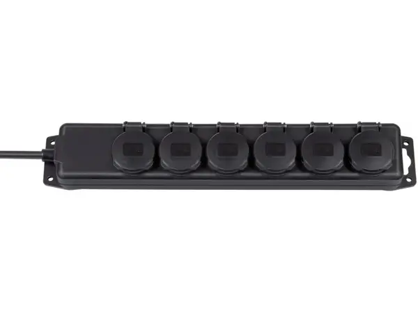 Distribuitor exterior 6 IP 44 2m H07RN-F 3G1,5 negru