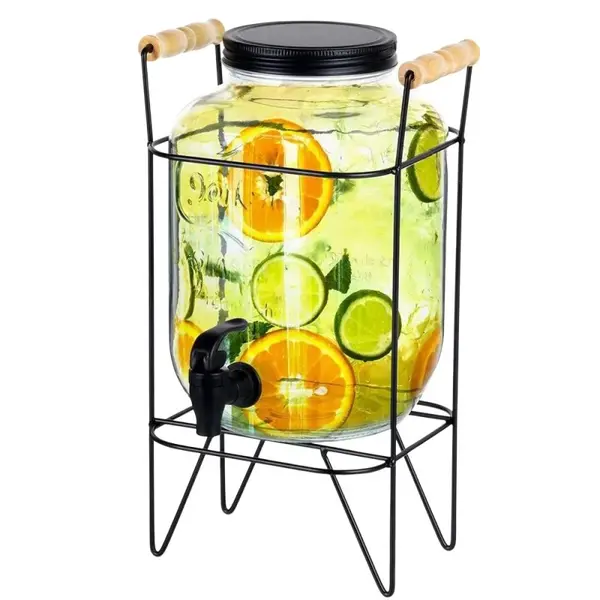 Distribuitor pentru Limonada, din Sticla, cu Robinet si cu Suport 23 x 20 x 34 cm, 4 l