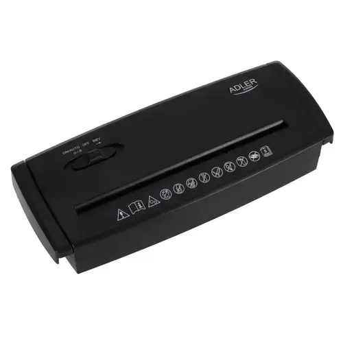 Distrugator de documente Adler AD 1040, 5 coli A4 simultan, 150 W, Securitate P-1 (Negru)