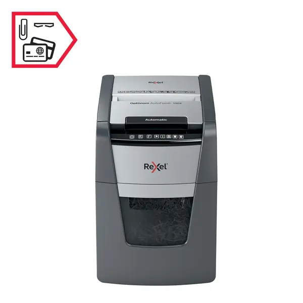 Distrugator documente automat cross cut 100 coli Rexel Optimum Autofeed+ 100x Distrugator documente automat cross cut 100 coli Rexel Optimum Autofeed+ 100x