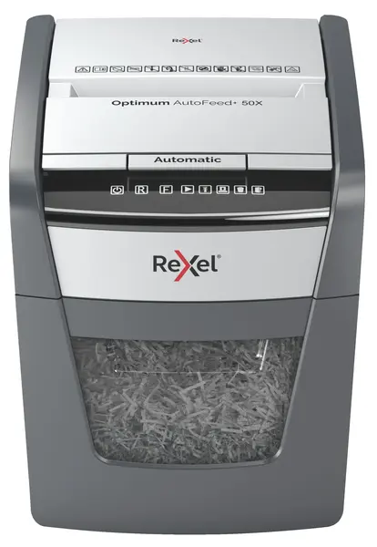 Distrugator documente automat cross cut 50 coli Rexel Optimum Autofeed+ 50x Distrugator documente automat cross cut 50 coli Rexel Optimum Autofeed+ 50x