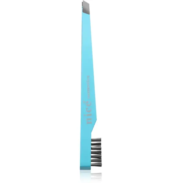 Diva & Nice Cosmetics Accessories penseta inclinata cu pensula Turquoise 1 buc