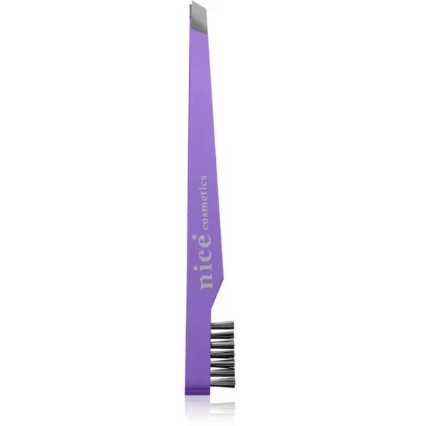 Diva & Nice Cosmetics Accessories penseta inclinata cu pensula Purple 1 buc