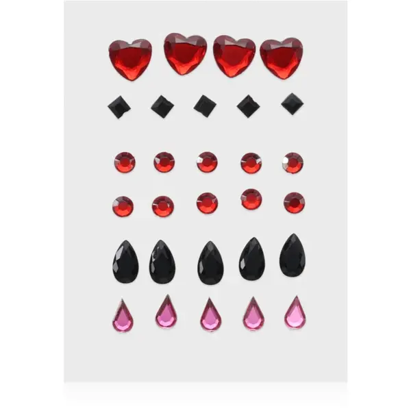 Diva & Nice Cosmetics Face Stones sticker-e faciale Black & Red 35 buc