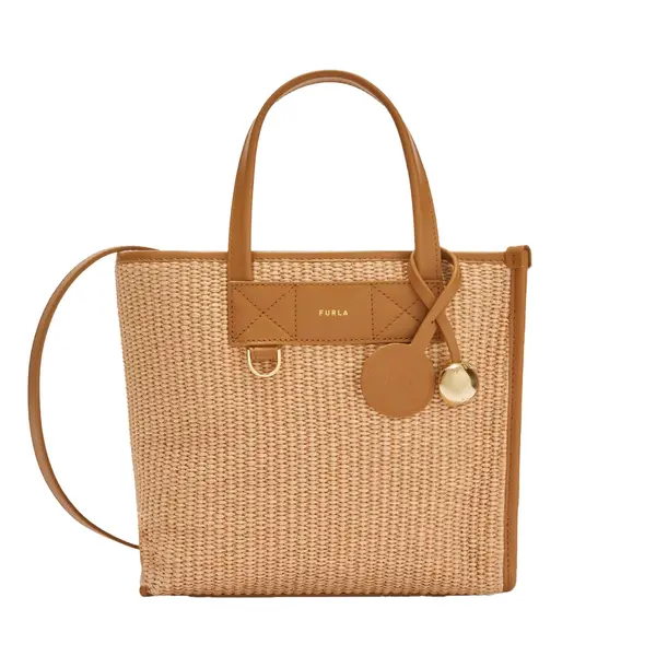 Divide it s tote bag toni naturale + tabacco