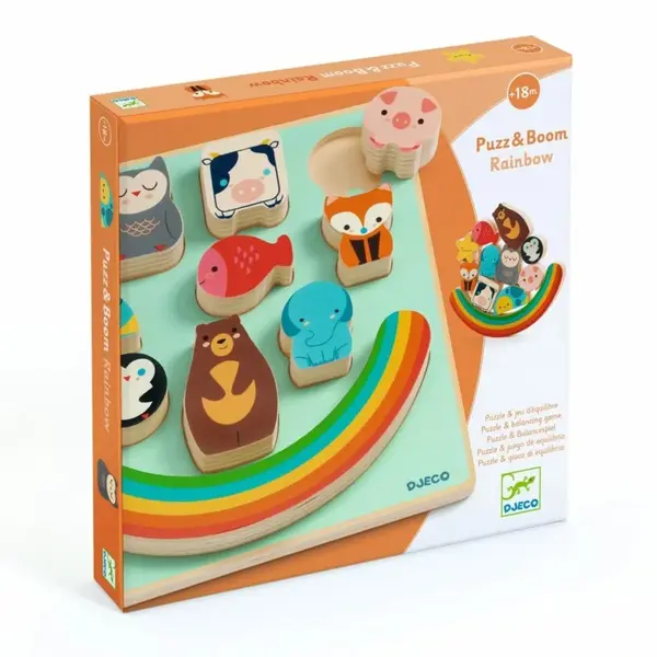 DJECO Puzz & Boom Rainbow joc de echilibru 18m+ 1 buc