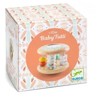 DJECO Rattle Baby Tutti jucărie zornăitoare din lemn