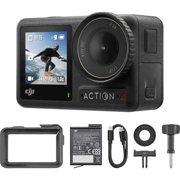 DJI Camera video sport DJI Osmo Action 4 Essential Combo, Negru