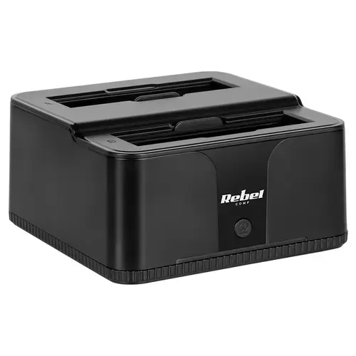 Docking Station HDD/SSD Rebel KOM1041, USB 3.0, 2 Sloturi 3.5/2.5 (Negru)