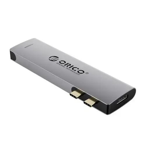 Docking station Orico 2CT-5H, 2x USB Type-C, Gri