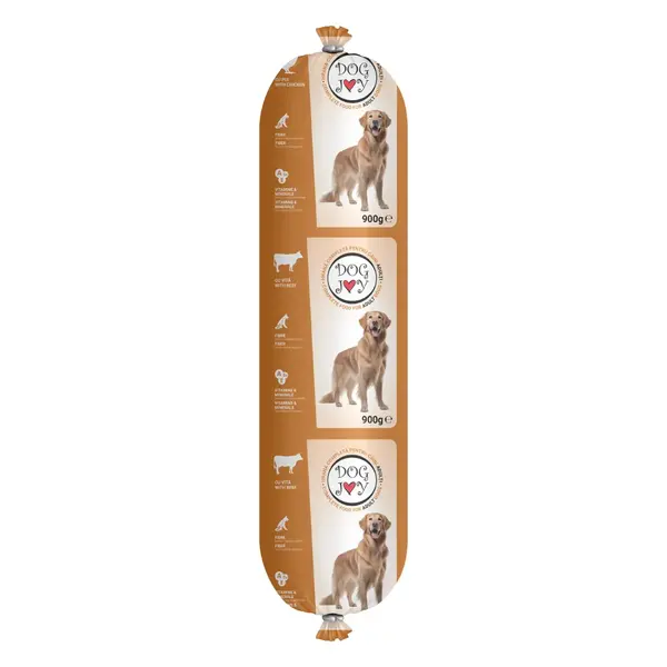 DOG JOY Salam, XS-XL, Pui, salam hrană umedă câini, 900g