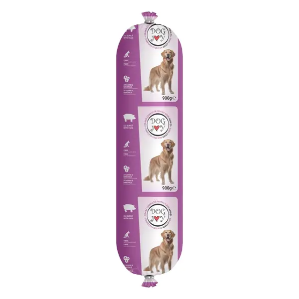 DOG JOY Salam, XS-XL, Șuncă, salam hrană umedă câini, 900g