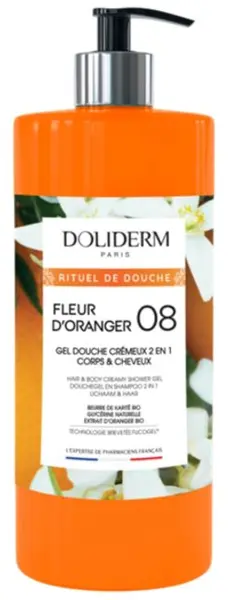 Doliderm Gel de duș 2 în 1 Fleur D'Oranger 08, 1000 ml